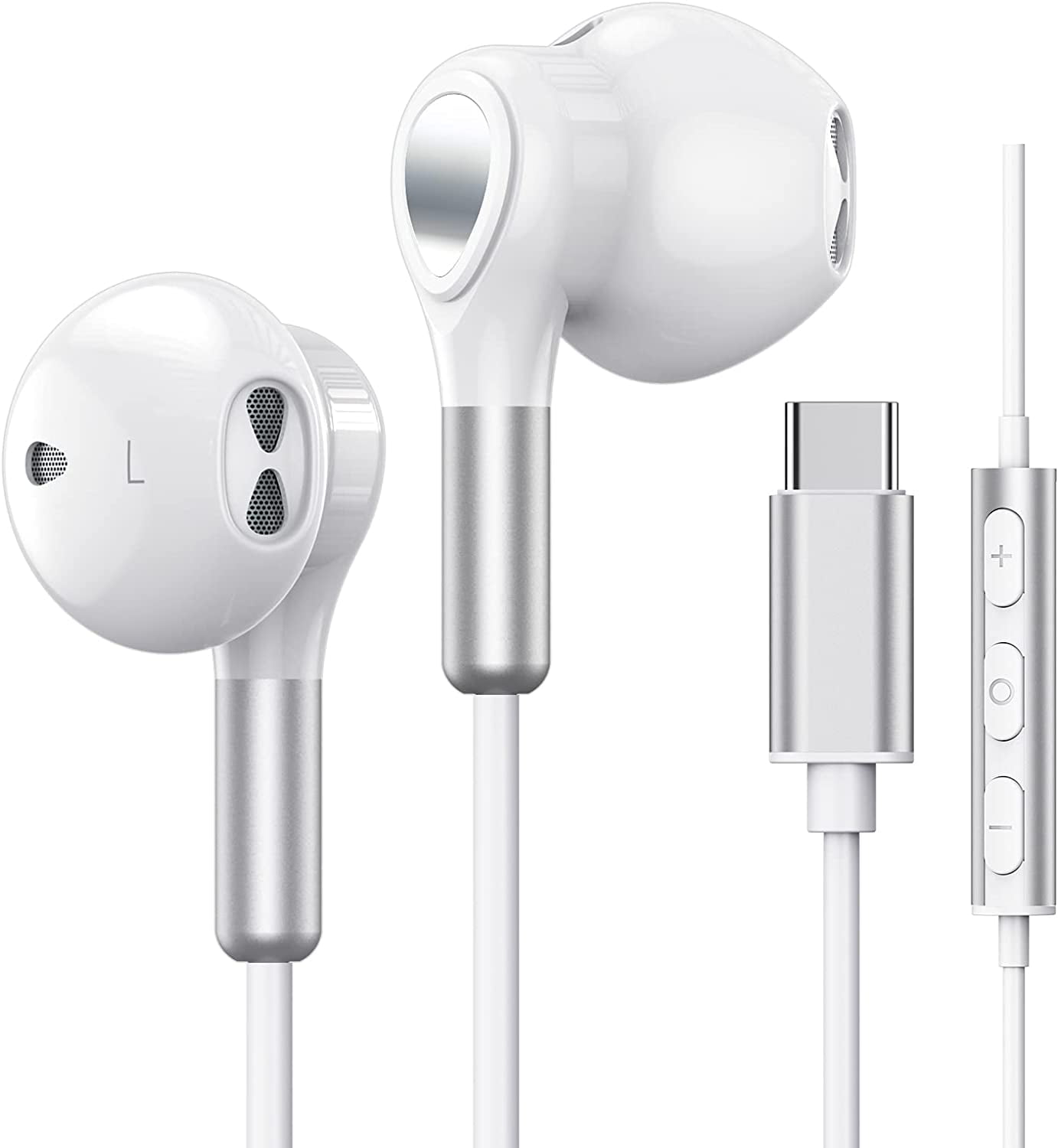 USB C Headphones for iPhone 15 Pro Max Samsung Galaxy S23 Ultra S22 S21 FE S20 A54 A53 USB C Earphones with Microphone in Ear Headphones Wired Earbuds USB Type C Earphones for