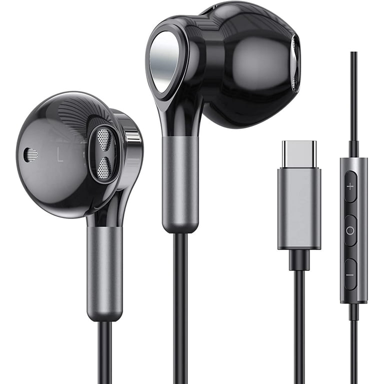 USB C Headphones for iPhone 15 Pro Max Samsung Galaxy S23 Ultra S22 S21 FE S20 A54 A53 USB C Earphones with Microphone in Ear Headphones Wired Earbuds USB Type C Earphones for