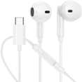 thumbnail image 1 of USB C Headphones for iPhone 17/16/15, Type C Magnetic Wired Earphones Ergonomic In-Ear Headset Hi-Fi Stereo Sound Earbuds with Mic&Volume Control Noise Cancelling Compatible for Samsung Android,White, 1 of 7