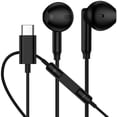 thumbnail image 1 of USB C Headphones for iPhone 17/16/15, Type C Magnetic Wired Earphones Ergonomic In-Ear Headset Hi-Fi Stereo Sound Earbuds with Mic&Volume Control Noise Cancelling Compatible for Samsung Android,Black, 1 of 7