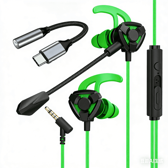 USB C Headphones for iPhone 17 16 15, USB C&3.5mm Mobile game headset with Microphone & Remote Control Cancelling for iPhone 17 16 15 Pro Max, iPad Pro, Galaxy S25 S24 S23 Ultra, Pixel 9 8 7