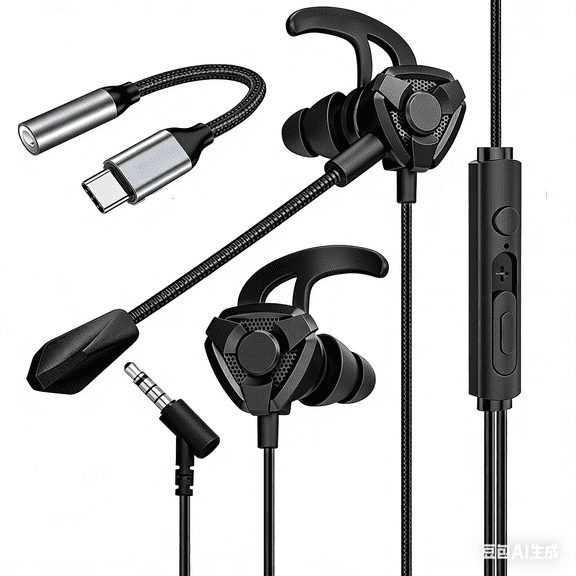 USB C Headphones for iPhone 17 16 15,Wired Gaming Earbuds with Microphone, Deep Bass in-Ear Monitors Earphones, HiFi Noise Cancelling Headphones for Music Gaming Video Calling