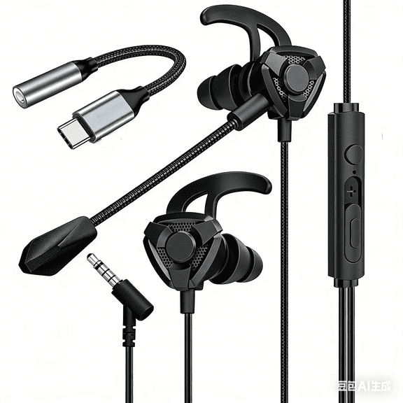 USB C Headphones for iPhone 17 16 15,Wired Gaming Earbuds with Microphone, Deep Bass in-Ear Monitors Earphones, HiFi Noise Cancelling Headphones for Music Gaming Video Calling