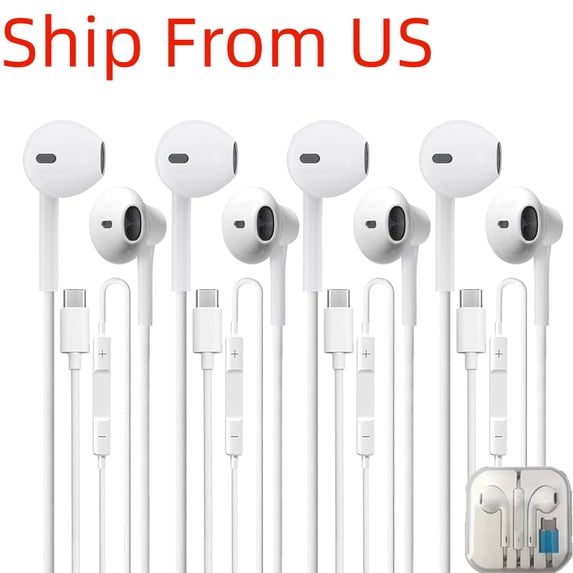 USB C Headphones with the box for iPhone 17 16 15, Wired Headphones USBC for iPad Pro Air Mini, MacBook, Type C Earbuds for Lenovo, Dell, Microphone, Volume Control