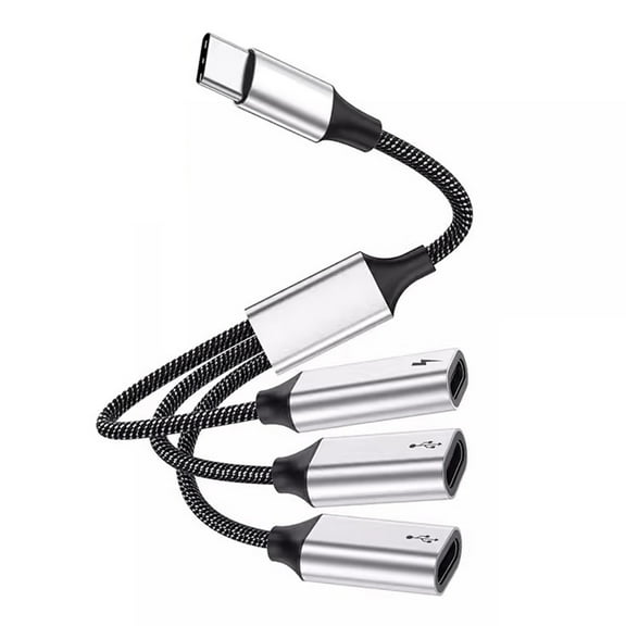 USB C Hub 3 in 1 Type C USB2.0 Adapter Splitter with 60W Power Delivery OTG Port