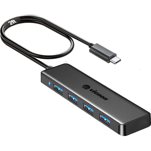 USB C Hub with 4 USB 3.0 Female Ports, USB C Splitter USB Extender for C Port Laptop, iMac Pro, MacBook, iPad Pro, , Acer, HP, ASUS, Printer, Camera,Keyborad, Mouse etc-2ft