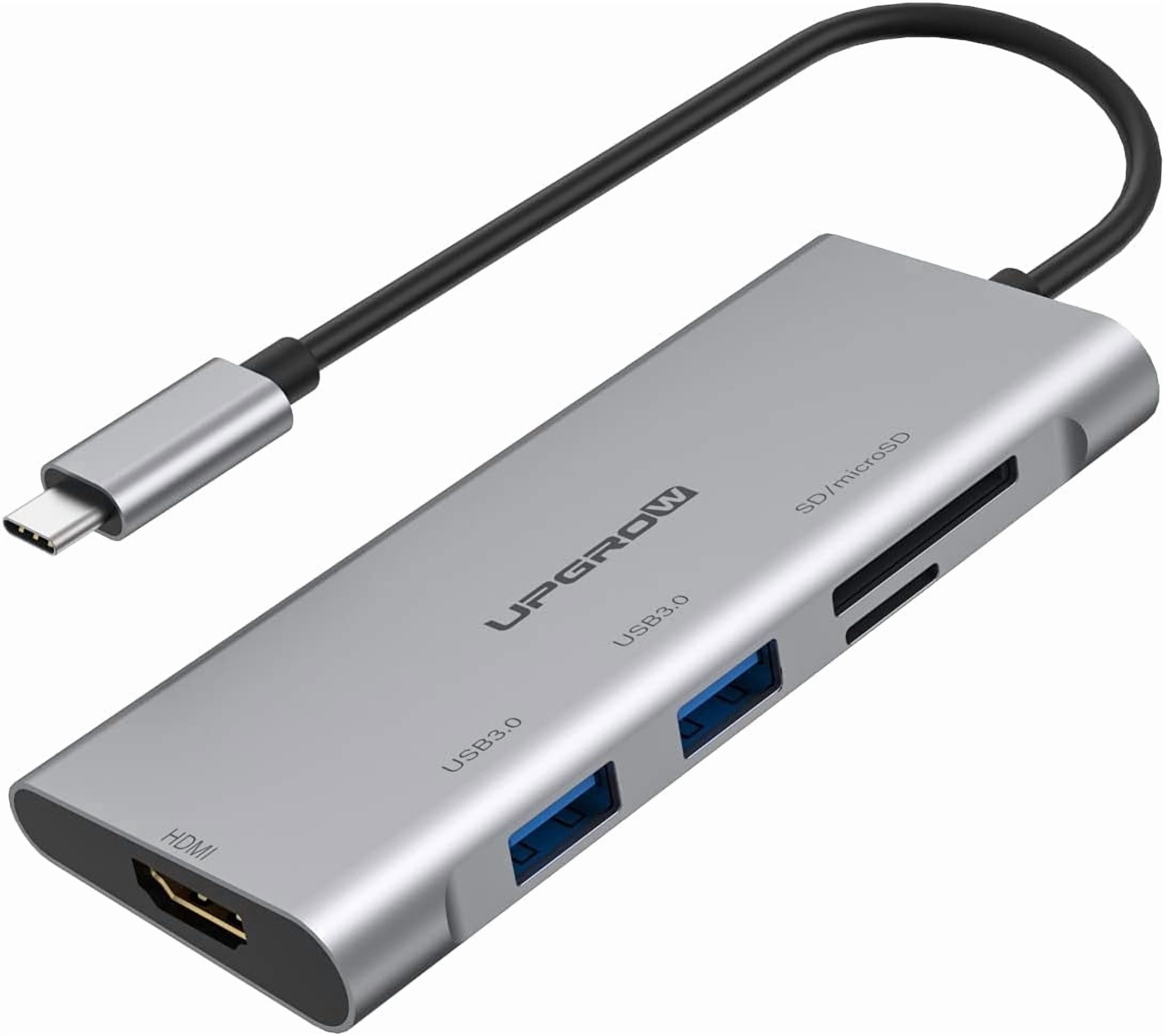 USB C Hub, 5-in-1 USB C Adapter, with 4K USB C to HDMI, SD and microSD Card Reader, 2 USB 3.0 Ports, for MacBook Pro 2020/2019/2018, iPad Pro 2020/2019, Pixelbook, XPS, and More