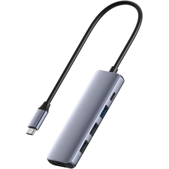 USB C Hub, 5-in-1 USB C Multiport Adapter with 100W PD, 4K HDMI, 3 USB-A Data Ports, USB Type C Hub for MacBook, 15/16, Galaxy, Surface Go, XPS, iPad, UH405