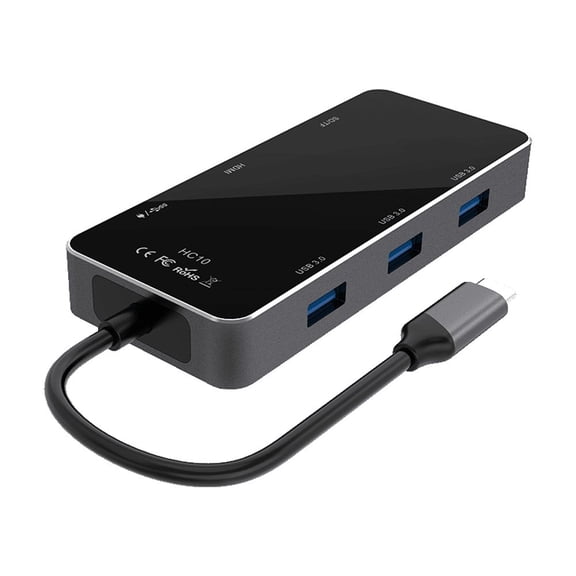 USB C Hub 7 in 1 Multiport Adapter with 4K HDMI Dongle, SD/TF Card Reader, 3.0 USB-A x 3, USBC Docking Station for MacBook Pro/Air, Dell, Lenovo Laptops
