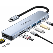 USB-C Hub 7-in-1 Multiport Adapter   4K@30Hz HDMI, USB 3.0, USB 2.0, 100W PD Charging, SD/TF Card Reader   USB-C Docking Station for MacBook Pro/Air, Chromebook, Dell, HP & Type-C Devices