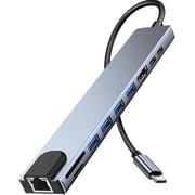 USB C Hub Ethernet HDMI Adapter, 10 in 1 USB C Docking Station with 4K HDMI, RJ45 Ethernet, SD/TF Card Reader, USB 3.0/2.0, PD 100W, USB C, LAN USB C Dongle for