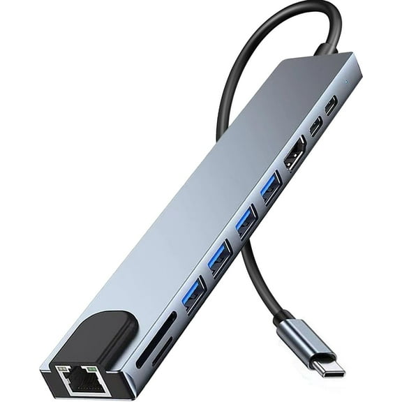 USB C Hub Ethernet HDMI Adapter, 10 in 1 USB C Docking Station with 4K HDMI, RJ45 Ethernet, SD/TF Card Reader, USB 3.0/2.0, PD 100W, USB C, LAN USB C Dongle for MacBook Pro/Air, iPad Pro, XPS, etc