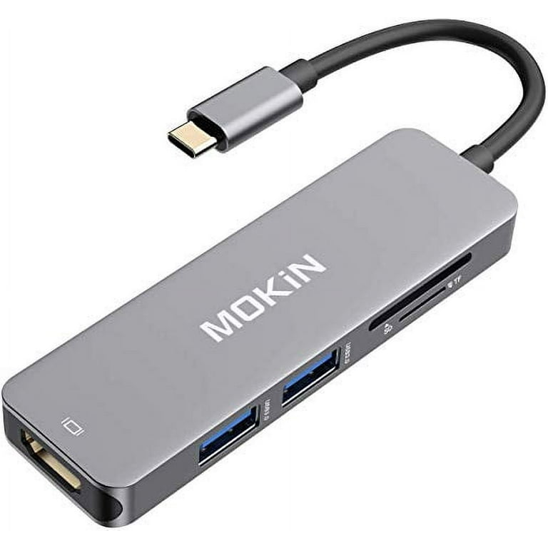 USB C Hub HDMI Adapter for MacBook Pro/Air, MOKiN 7 in 1 USB C Dongle with  HDMI, SD/TF Card Reader, USB C Data Port,100W PD, and 2 USB 3.0 Compatible  for MacBook
