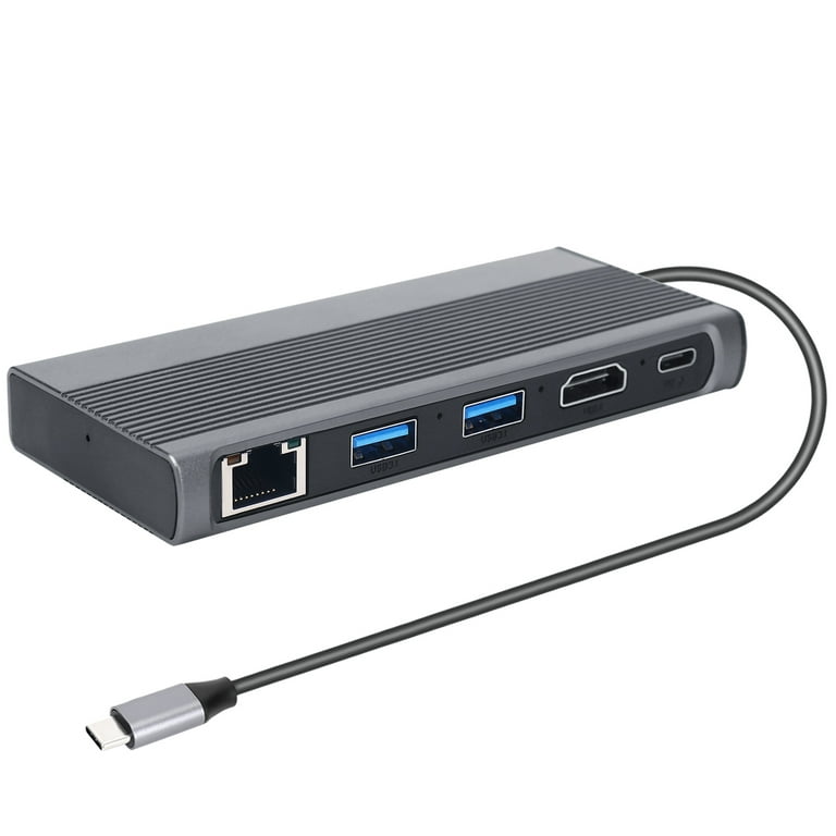 USB C Hub M.2 SSD Enclosure -Compatible+USB3.1+RJ45+PD Type-C