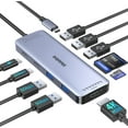 thumbnail image 1 of USB C Hub Multiport Adapter for MacBook Pro/Air, 10 in 1 Dongle Mac HDMI Adapter, USBC Dock Compatible iPad Pro, iMac, Dell, HP, Lenovo (4K@60Hz HDMI,SD/TF Card Reader,100W PD, 6 Ports), 1 of 2