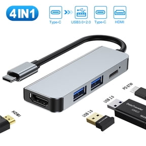 USB C Hub Multiport Adapter,Portable 4 in 1 USB-C Dongle with 4K HDMI Output, USB 3.0, USB 2.0, 87W PD, Compatible for MacBook ProAir (Thunderbolt 3), Nintendo Switch and More Type C Devices