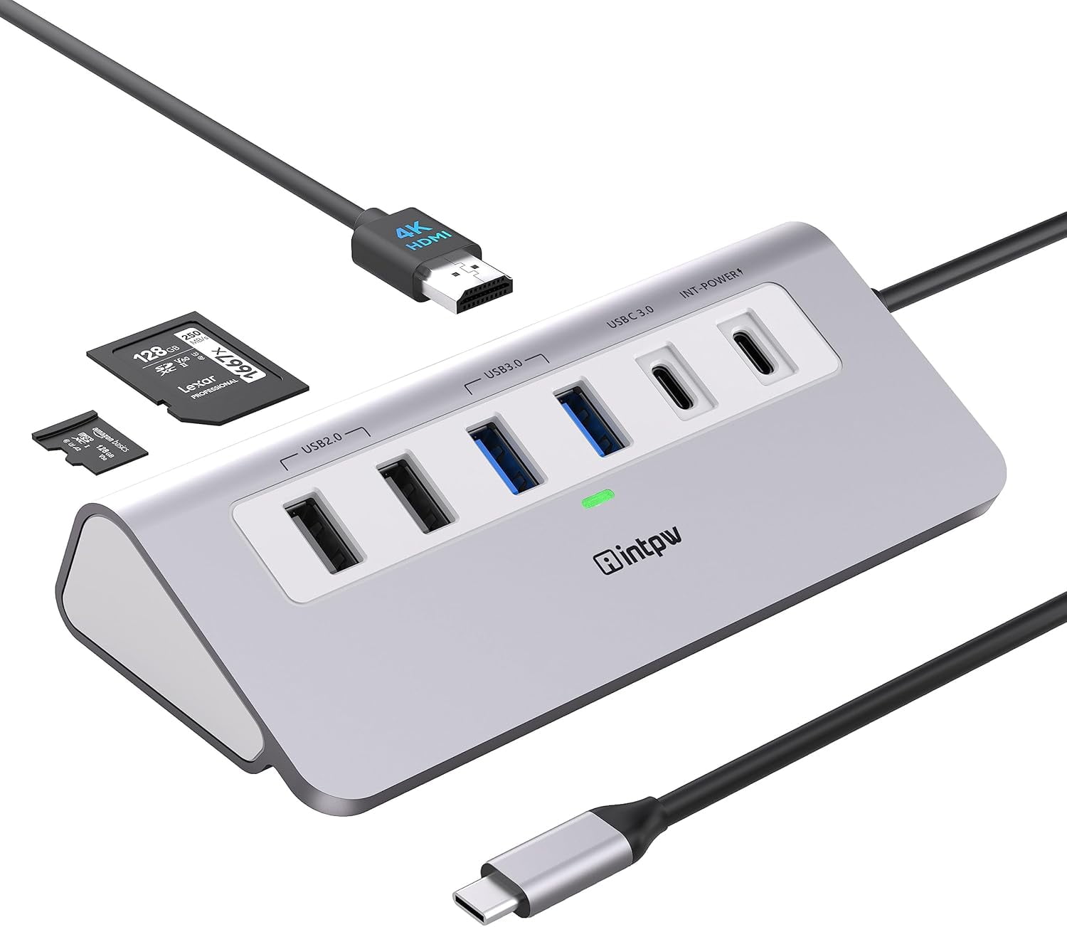 USB C Hub, P9 USB C Hub Multiport Adapter with 4K HDMI, PD 100W, Type-C & 2 USB A 3.0 5Gbps, 2 USB A 2.0, SD/TF , Aluminum USB Hub for Laptop, iPhone 17 Series, MacBook, iPad