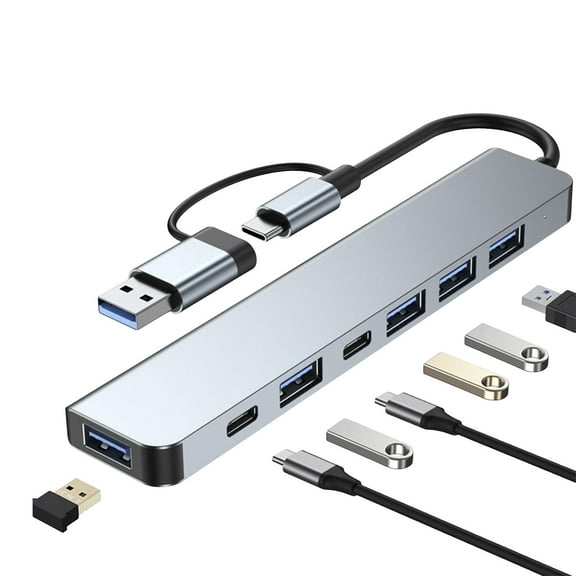 USB C Hub USB Splitter 7 in 1 USB Extender Multiport USB Adapter with 5 USB 2.0 3.0 Ports 1 USB-C