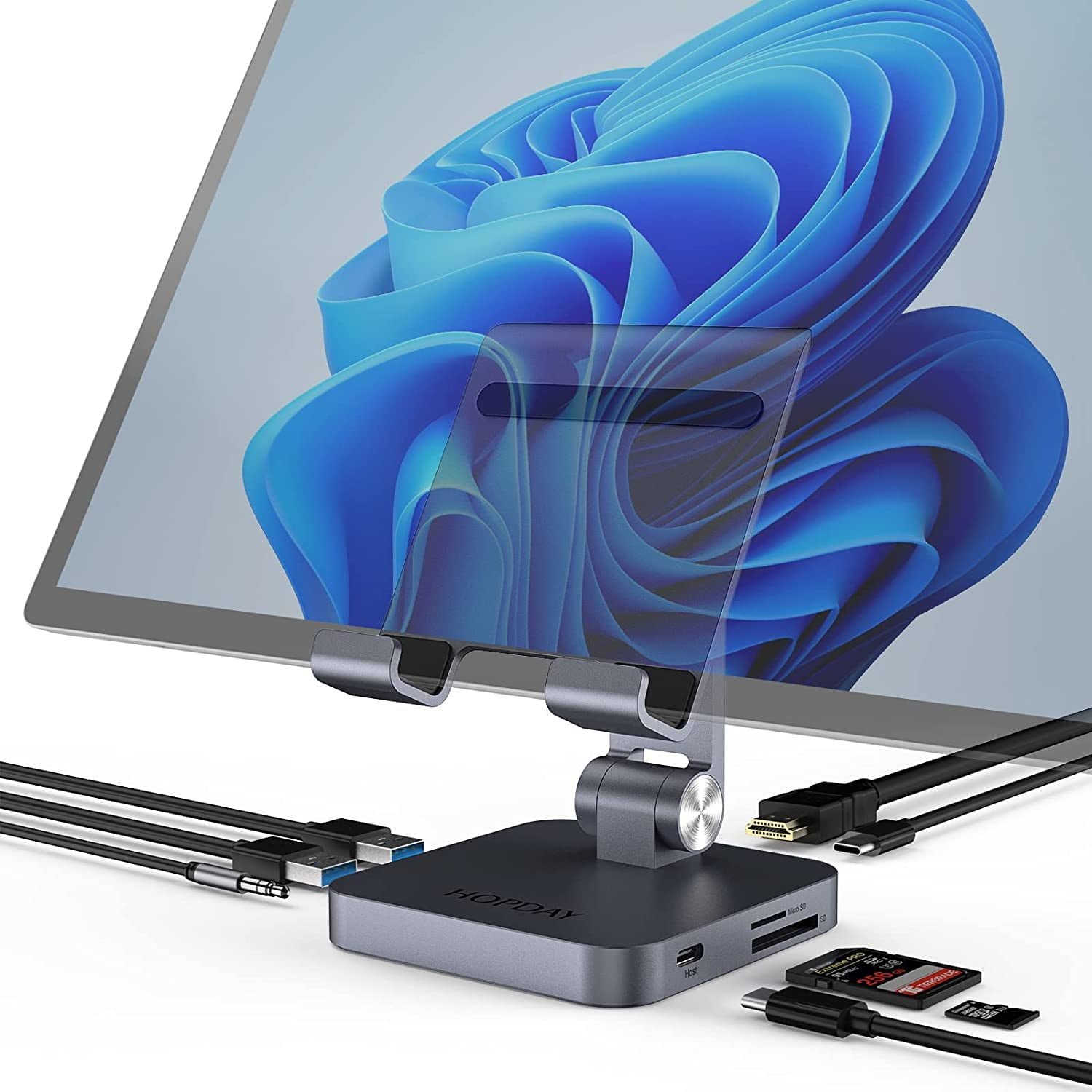 HOPDAY Hub USB C, Adaptateur USB C MacBook Pro/Air Ipad Pro, Adaptateur 10  en 1 avec Sortie HDMI 4K, Compatible Ordinateur Portable, Surface Pro 8 et
