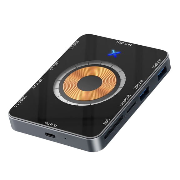USB C Hubs with 15W Wireless Charging and SDTF Card Reader for Efficient Data Transfer and Display