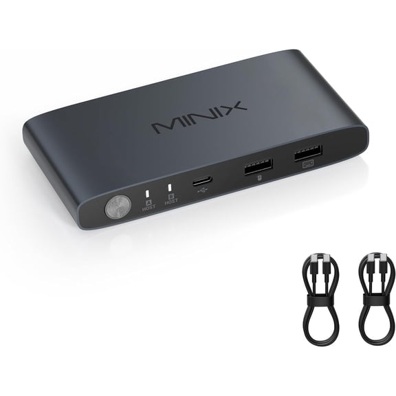 USB-C KVM Switch for 2 Computers, 4K@120Hz HDMI, 100W Power Delivery, USB-C 3.2 Gen 2, Dual USB-C Input, Plug & Play KVM Switch for Laptop, MacBook, PC, Tablet, MINIX K1