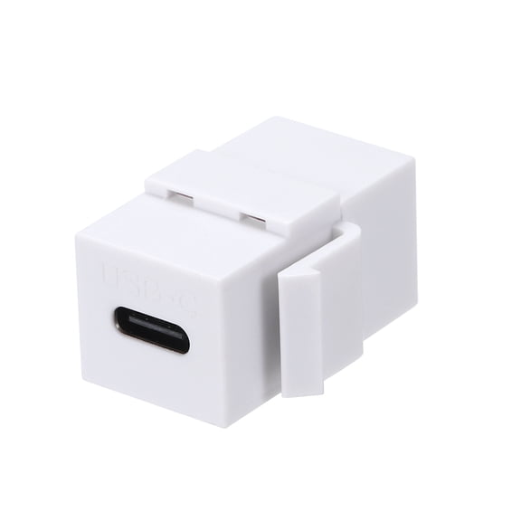 USB C Key-stone Jack Inserts, Type-C Female to Female Adapter Coupler, White