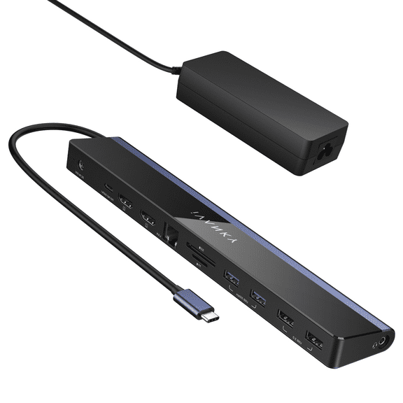 USB C Laptop Docking Station with 100W Power Adapter, iVANKY 12-in-1 85W PD Dock, Dual 4K HDMI Display Thunderbolt 3/4 Dock for Dell, HP, Lenovo, Asus,Surface, etc, USB 3.0 Ethernet, 2HDMI, SD/TF