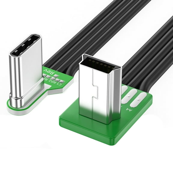 USB C Left Angles To USB Cord for Car Recorders Cameras Durability Silicone USB C to USB Transfer Cable