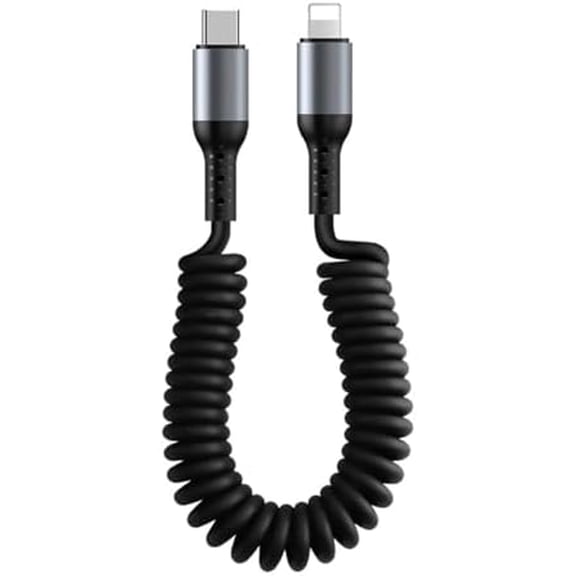 USB C to Lighting Cable 3ft 1pack, Short Coiled Cord for Car, Fast Charger Durable USB-C to Lighting Charging Cable 1M for Phone 14 13 12 11 X Mini 10 8 7 Plus XR XS SE, Air-Pods, CarPlay