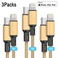 thumbnail image 1 of Cshidworld USB C to Lightning Cable [MFi Certified] 3Pack 6/6/10FT ,Type C Fast Charger Charging Cord Compatible with iPhone 14/13/13 Pro Max/12/12 Pro Max/11/xs/xr/x/8/iPad, Golden, 1 of 7
