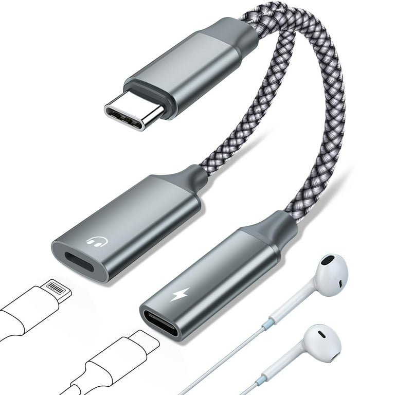 USB C to Lightning Headphone Jack Adapter Lossless Sound Quality Compatible with iPad Pro MacBook Galaxy S23 Windows 10 and Other Type C Devices USB C to Lightning Headphone Jack adapter with Lo
