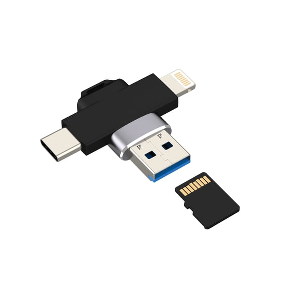 USB C Lightning USB A to Micro SD Card Reader Adapter for iPhone 16 15 14 Pro for Apple Digital Camera TF Memory Photo Data Transfer Android for iPad MacBook Laptop Flash Drive Storage Converter