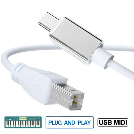 USB C to MIDI Cable, MIDI Interface Adapter Compatible with iPhone 16/15/ Pro Max, iPad Pro, MacBook for MIDI Keyboard, Electronic Music Instrument, Audio Interface and More,5FT