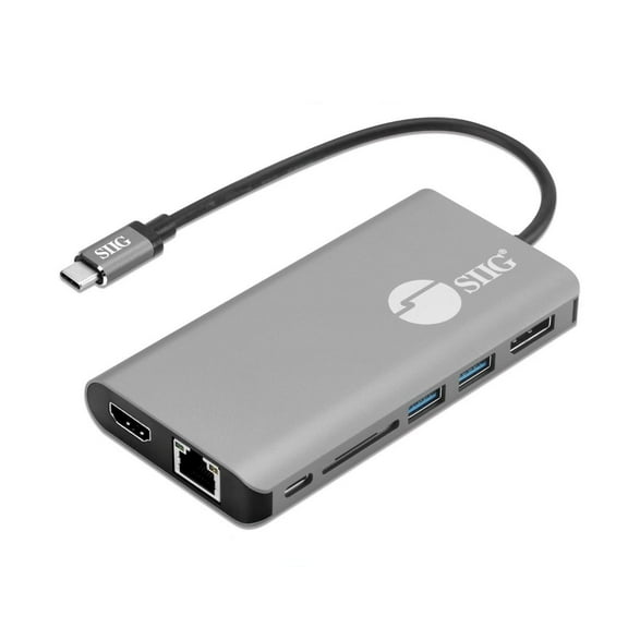 SIIG 1-in-7 USB-C MST Video with Hub LAN and PD 3.0 Docking Station JUDK0F11S1