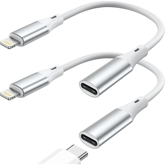 USB C Male to Lightning Female Adapter (2 Pack), 27W PD Fast Charging&Data Transfer for iPhone 15/15 Plus/15 Pro/15 Pro Max,iPad Air,Not for Audio/OTG