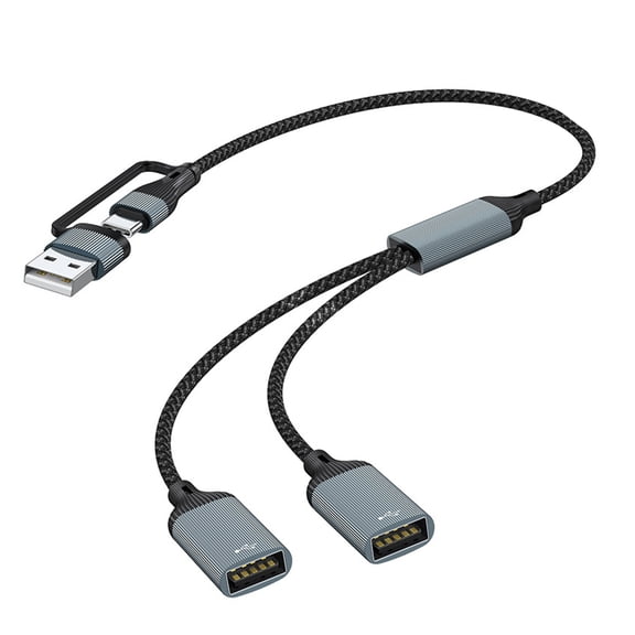 USB C Male To Two USB Female Splitter, Hubs For Laptop Tablet Telephone Gaming Consoles Devices Charging & Data Transfer