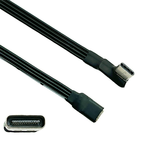 USB C Male to Female USB C Ribbon Cable Charging Cord Support Charging Sync 480mbps Connector for Phone Tablet Headphone