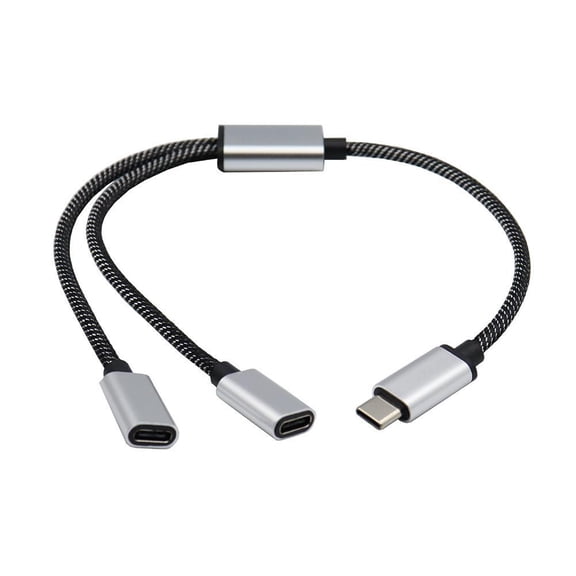 USB C Male to Two USB C Female Splitter Hub Cables for Type-C Charger PowerbanΘ B0P7