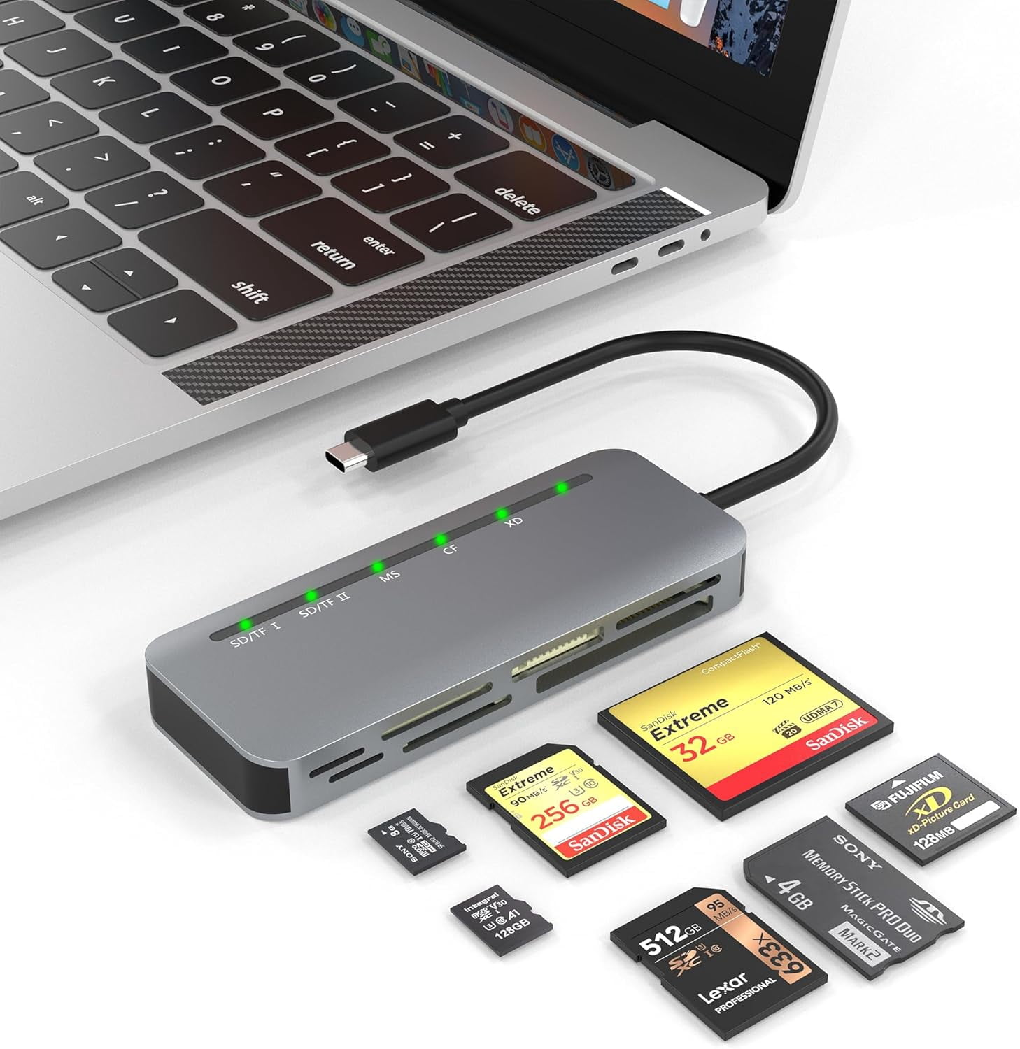 Lettore Schede 3 In 1 Con Doppia Interfaccia USB-C E USB 3.0 – Plug And Play Lettore Schede 3 In 1 Con Doppia Interfaccia USB-C E USB 3.0 – Plug And Play