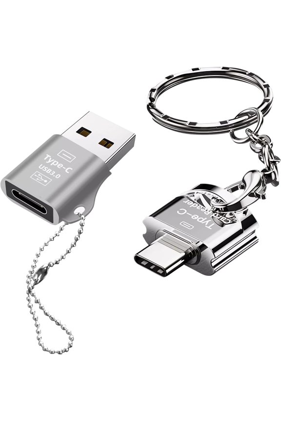 USB C Micro SD Card Reader with Keychain USB-C to Micro SD/TF Card Reader with USB 3.0 Adapter, High-Speed OTG Reader for MacBook, iPad Pro, Galaxy, iPhone 15, Laptop, Tablet & Phone
