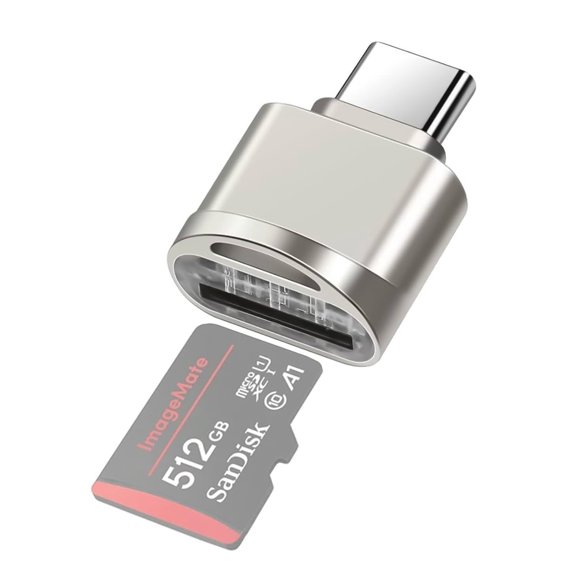 USB C Micro SD/TF Card Reader, USB C to Micro SD SDHC SDXC OTG Memory Reader, Portable Type C Card Reader Adapter Compatible with Samsung/Mac/iPad Pro/iPhone 15 16