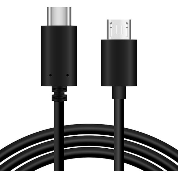 USB C to Micro USB Cable 3FT - Replacement Microphone Cord - Compatible with Shure MV7, MV5, MV51, MV88+ USB Microphone, MVi Digital YJJSKEJIo Interface - USB-C OTG to Micro USB Cable (Black)