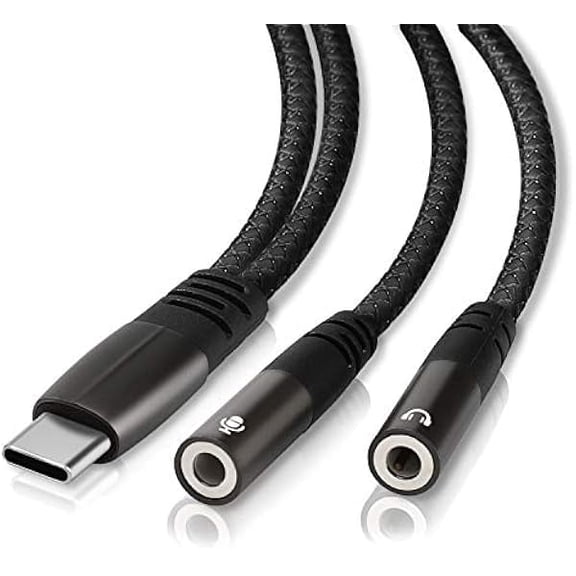 USB C Microphone Adapter, USB C to 3.5mm Combo 3.5mm Hi Fi Audio & Mic Jack Splitter Compatible with iPhone 16 15 Pro Max/15 Pro/15 Plus,iPad Pro/Air, MacBook, Pixel 9 8 7, Galaxy S24 23 S22