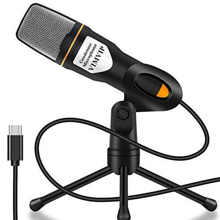 USB C Microphone for PC USB-C Phone, VIMVIP USB Type C Condenser Microphone  with Stand Plug & Plug Compatible with PC, Laptop, USB C Phone