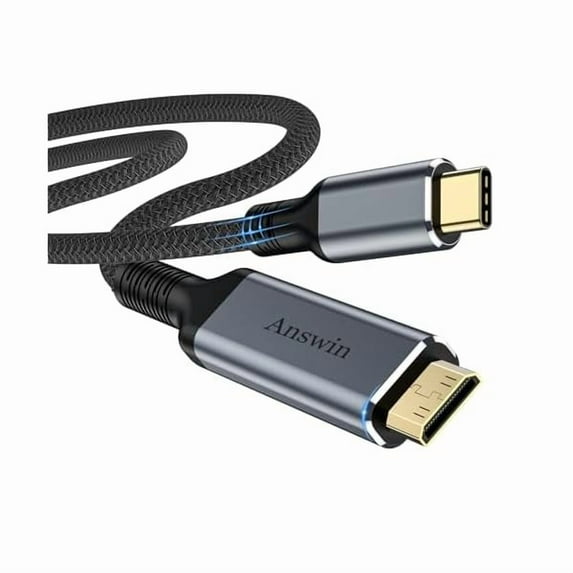 USB C to Mini HDMI Cable 6FT (NOT HDMI), 4K@30Hz/2K@60Hz Type-C to Mini HDMI for MacBook, iPad Pro, iPhone 15, Galaxy S23, Steam Deck, ROG Ally, Laptop to Portable Monitor Cable