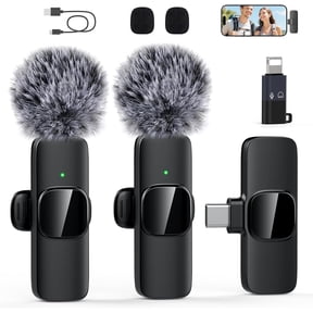 USB C Mini Microphone for iPhone 16/15/14/Android, Wireless Lavalier Microphone with Noise Reduction, Lapel Lav Mic for Vlog YouTube TikTok Recording, 12H, 65ft