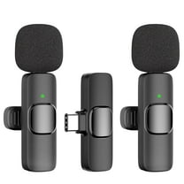 USB-C Mini Wireless Lavalier Microphone,2 Pack Professional Lapel Mics for Recording,Clip-on Mic with Noise Reduction,Lav Mic for Interview TikTok Vlog YouTube