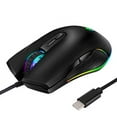 thumbnail image 1 of USB C Mouse Ergonomic Type C Wired Mouse RGB Gaming Mouse Optical Mice with 4 Backlight Modes up to 3200 DPI for MacBook Pro, Matebook X, MacBook 12", Chromebook, HP OMEN, More USB Type C Devices, 1 of 5
