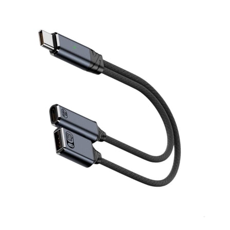 USB C OTG Cable Adapter with Power Supply Type C to USB OTG + 100W Fast Charging Cable 2 in 1 USB C Splitter Charging