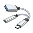 thumbnail image 1 of USB C OTG Hub 2-in-1 Adapter, PD Fast Charging 10W, USB 3.0 Data Transfer 480Mbps, Compatible with Laptop, Tablet, Phone, iPad Pro, Galaxy S21/S20, PixelBook, XPS15/13, Plug & Play, Durable Design, 1 of 2